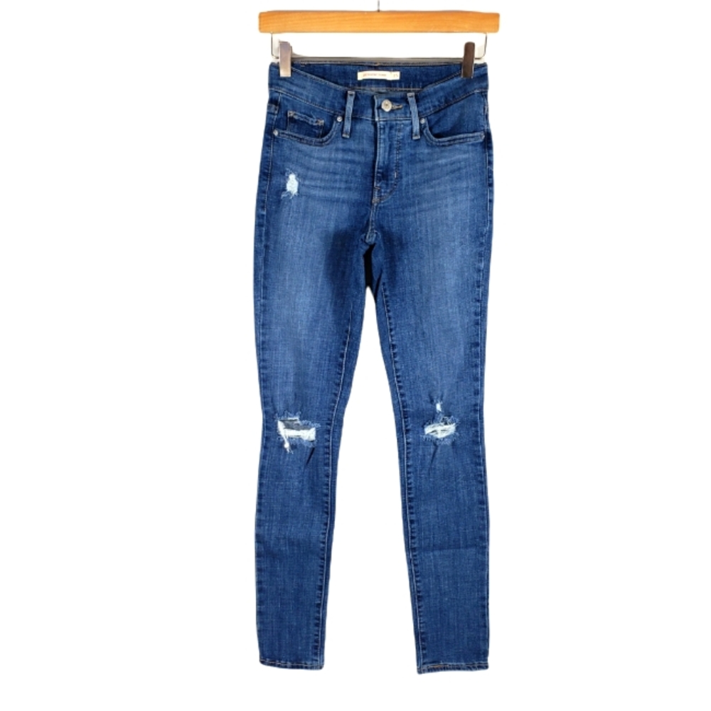 Levi's 311 Shaping Skinny Dark Blue Women's Jeans Distressed Size 25